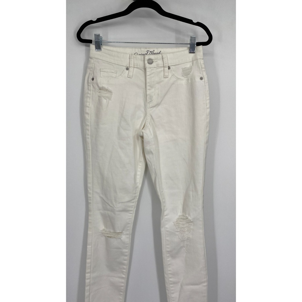 Universal Thread High Rise Jegging Skinny Jeans Size 25 Stretch Distressed White